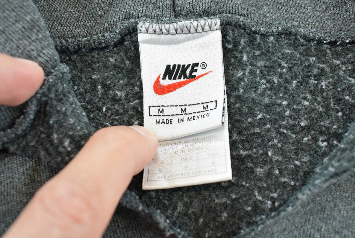 Vintage 1990s Cut Collar Nike Mini Swoosh Hoodie Men's L