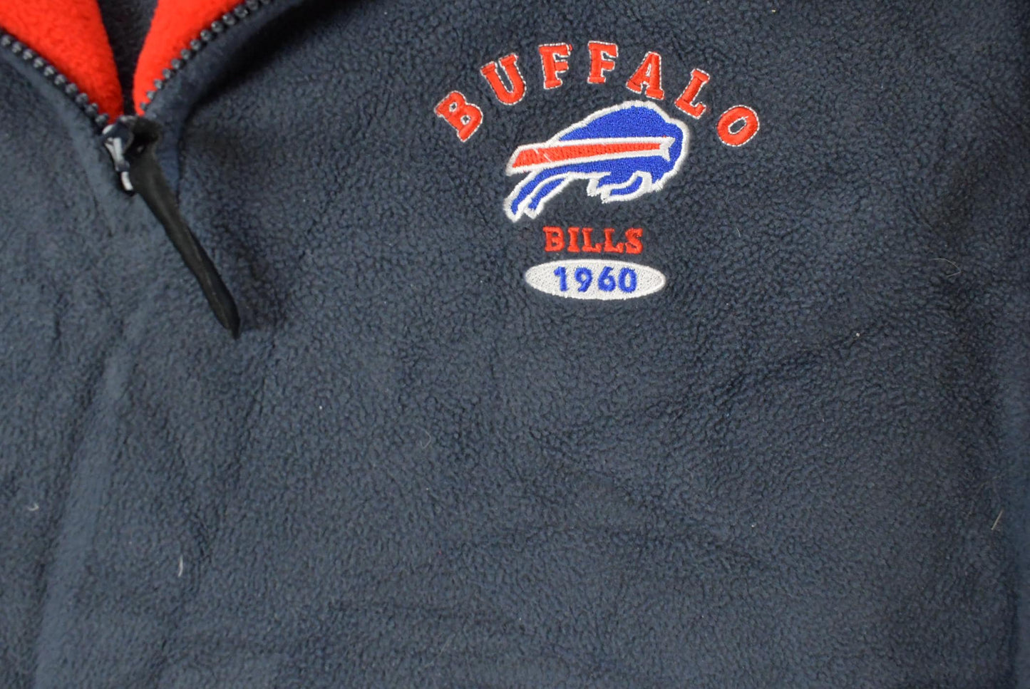 Vintage Y2K Buffalo Bills NFL Football Quarter Zip Fleece Sweatshirt Men's Large