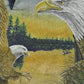 Vintage 1990s Eagle Nature Theme All Over Print Henley Sweatshirt Men's M