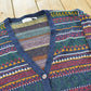 Vintage 1980s Maggie Lawrence Striped Acrylic Knit Cardigan Sweater Women's XL