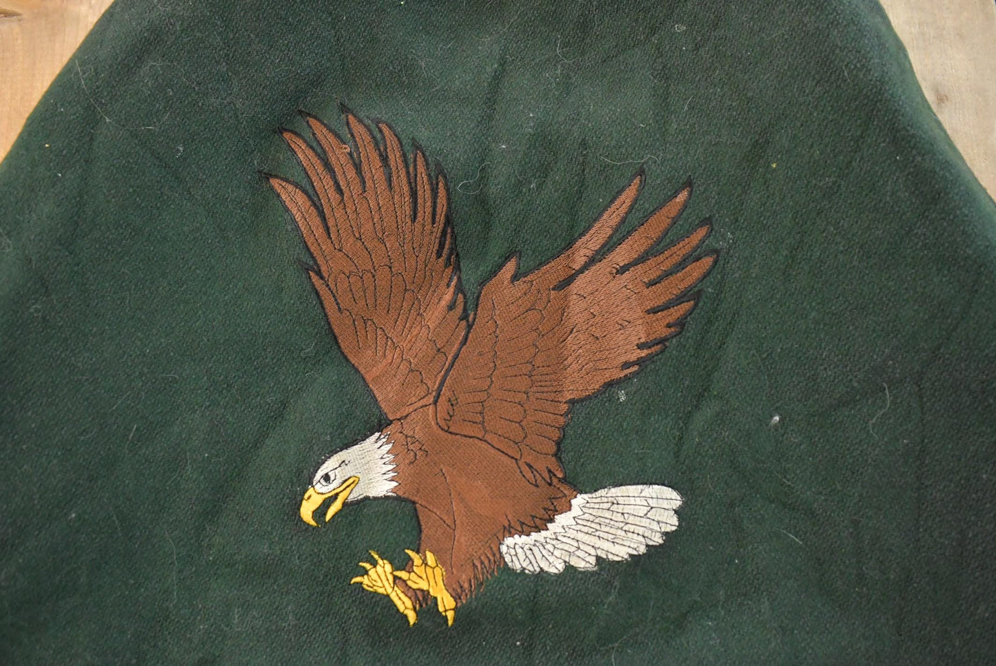 Vintage 1990s Eagle Sportswear Embroidered Wool Leather Varsity Jacket Men's L