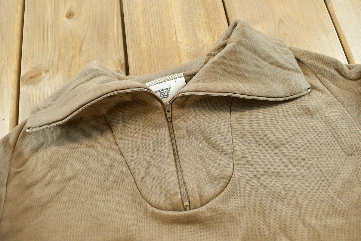 Vintage 2000s Cold Weather Military Undershirt Quarter Zip Fleece Sweatshirt Men's M