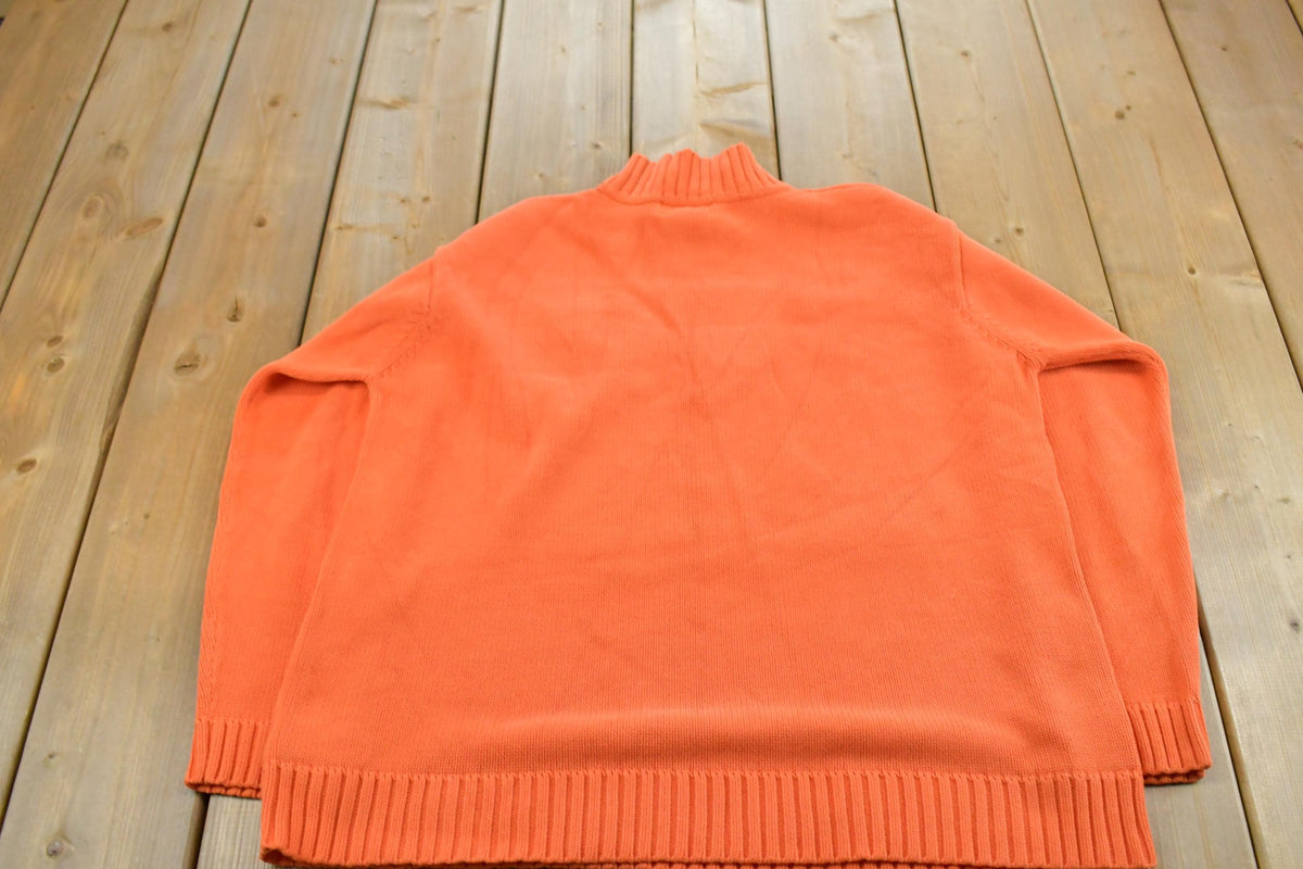 Vintage 2000s Lauren Ralph Lauren Quarter Zip Sweatshirt Men's M / 2000s Ribbed Sweater / Preppy Americana