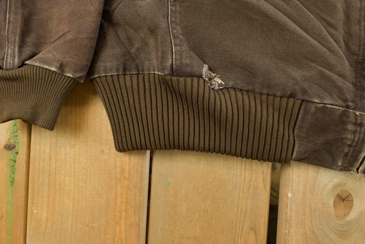 Vintage 2000s Carhartt Distressed Canvas Hooded Jacket Men's XL