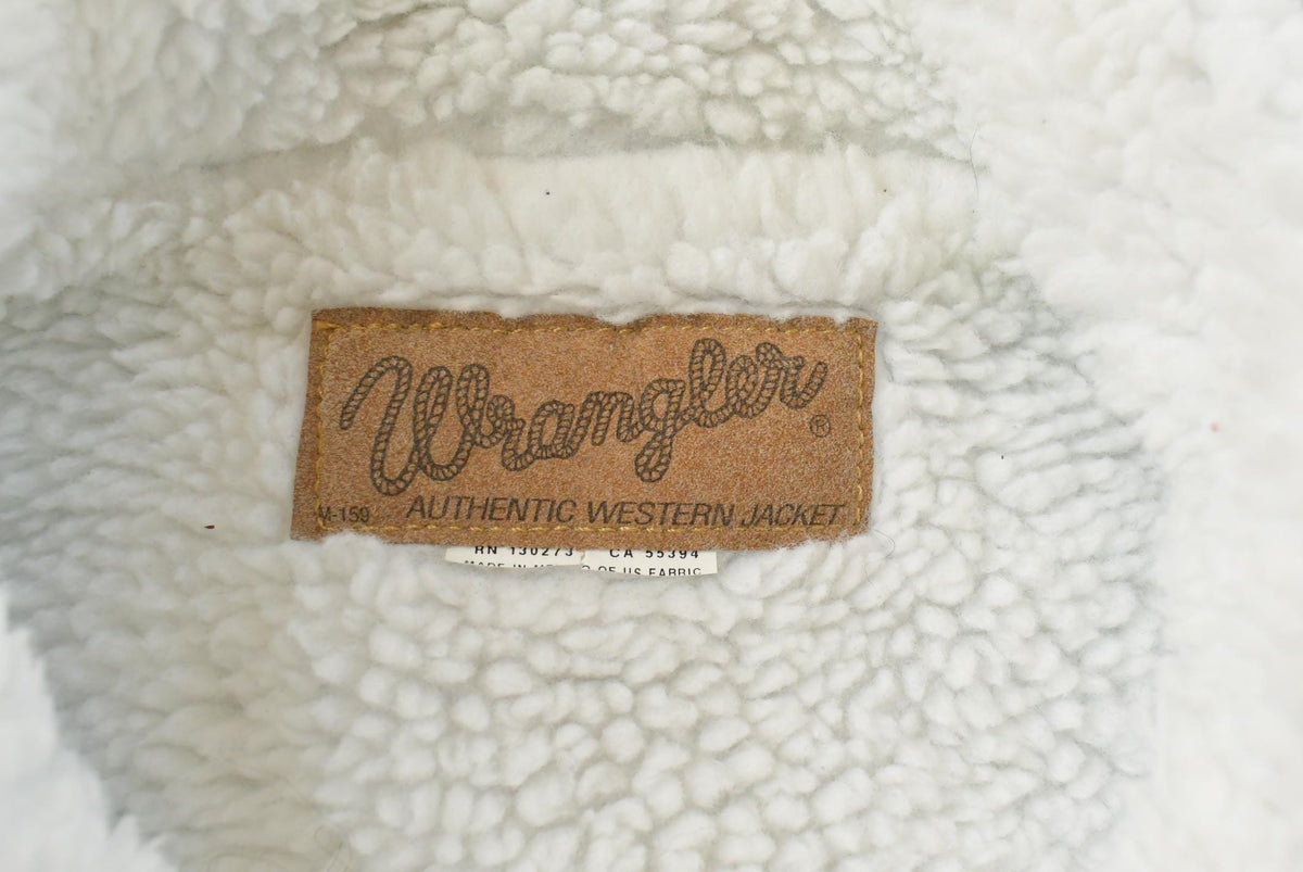 Vintage 1990s Wrangler Sherpa Lined Denim Vest Jacket Men's L