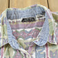 Vintage 1990s Kyoto Kasuals Striped Abstract Pattern Button Up Blouse Shirt Women's M