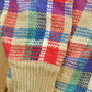 Vintage 1980s Crazy Horse Knit Plaid Crewneck Sweater Men's XS