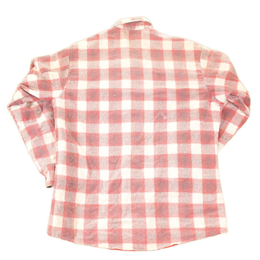 Vintage 1970s Fieldmaster Lined Plaid Western Style Button Up Shirt Men's Large