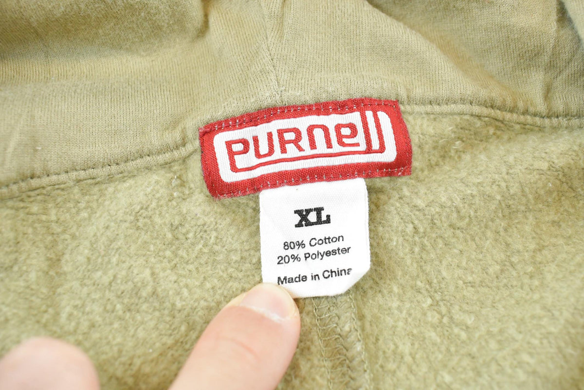 Vintage 2000s Purnell Quarter Zip Hoodie Sweatshirt Men's XL