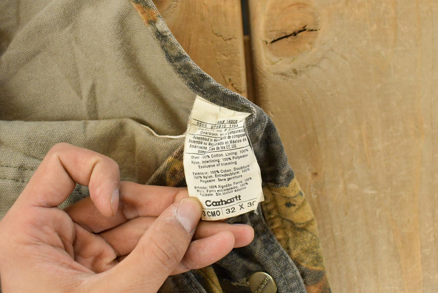 Vintage 2000s Carhartt Insulated Real Tree Camo Canvas Bib Overalls Men's 32 x 28