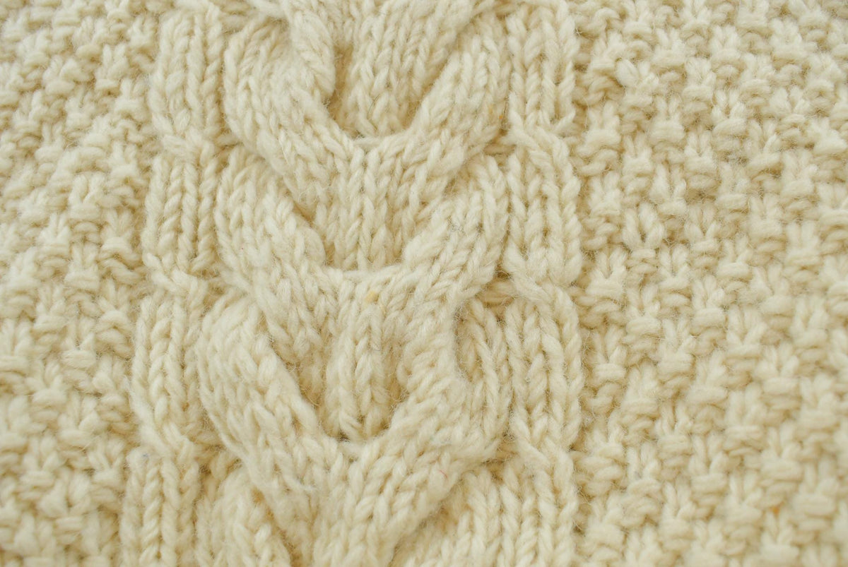 Vintage 1990s Great Northern Woolens 3D Cable Knit Hand Made Zip Up Fleece Lined Hoodie Sweatshirt Men's L