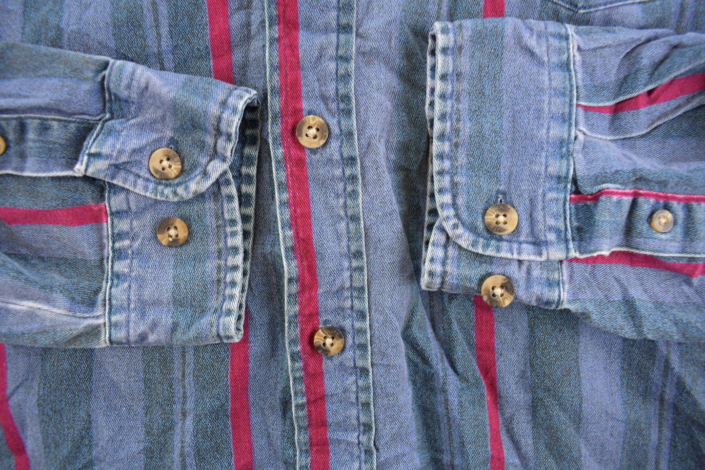 Vintage 1990s Route 66 Striped Button Up Shirt Men's XL