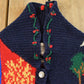 Vintage 1990s Eagles Eye 100% Wool American Flag Granny Square Patchwork Hand Knit Cardigan Sweater Women's M