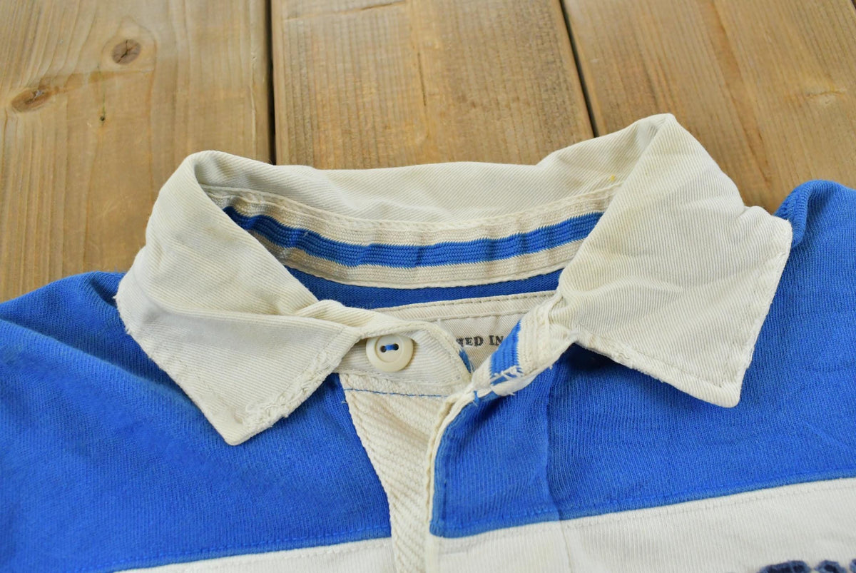 Vintage 1990s Abercrombie & Fitch New York Striped Rugby Long Sleeve Polo Shirt Men's M
