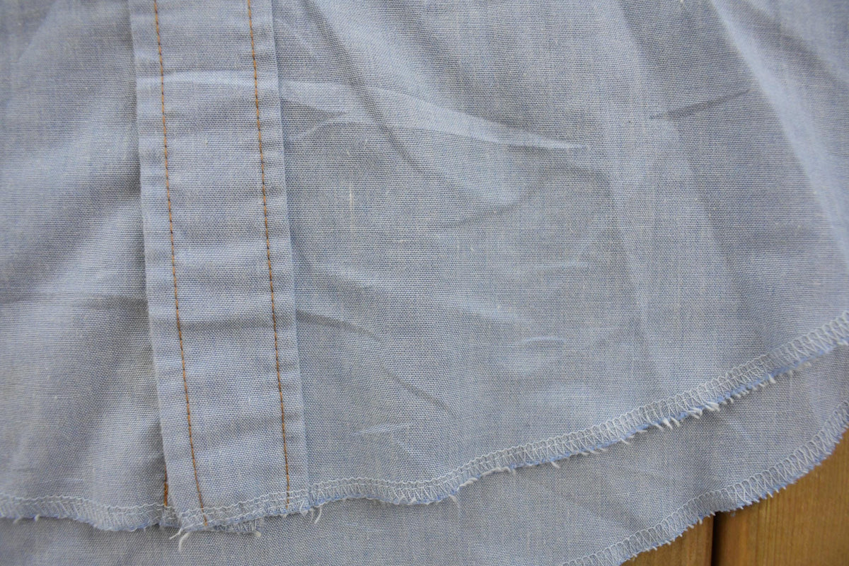 Vintage 1990s Wrangler Chambray Western Pearl Snap Button Up Shirt Men's M