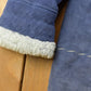 Vintage 1970s Shearling Suede Fur Coat Women's XL
