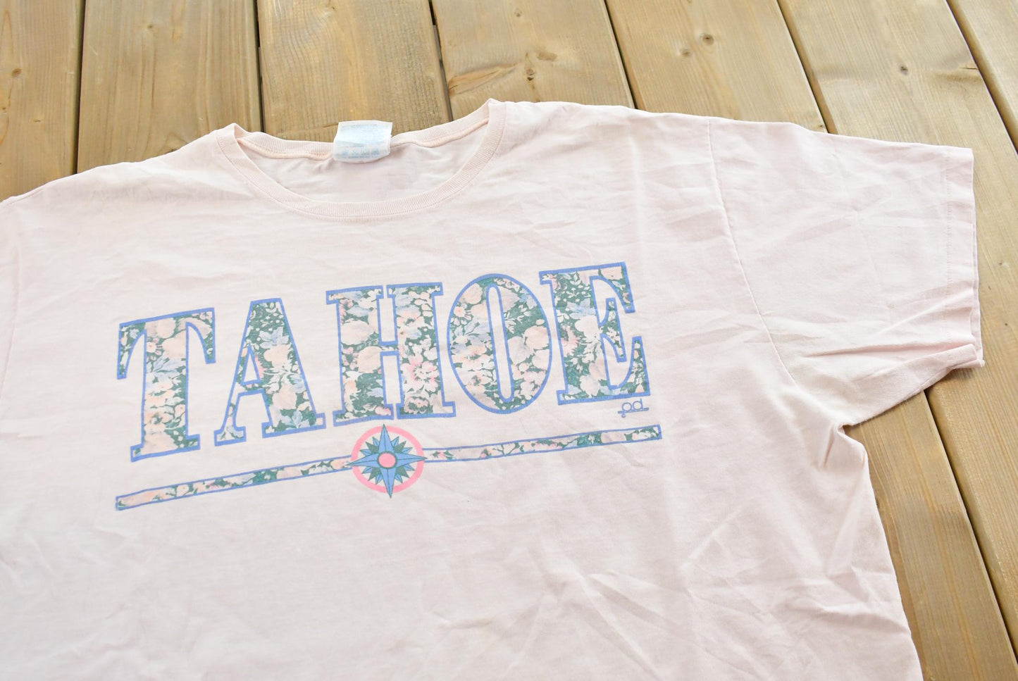 Vintage 1990s Tahoe Floral Single Stitch T-Shirt XL Men's XL