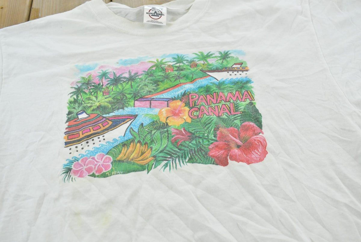 Vintage 1990s Panama Canal Souvenir T-Shirt Men's L