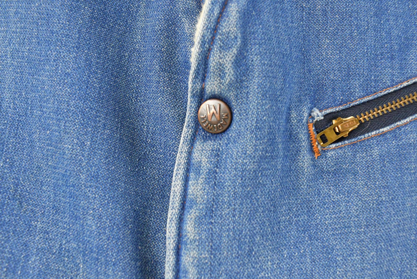 Vintage 1980s Madewell Sherpa Lined Denim Jean Vest Men's L