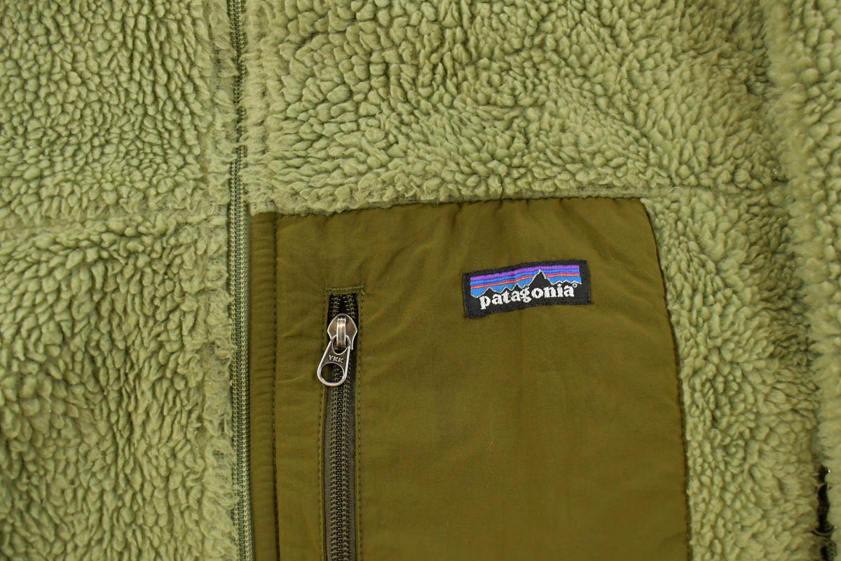 Vintage 2000s Patagonia Retro X Deep Pile Full Zip Fleece Sweater Men's Medium / Sage Green