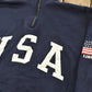 Vintage 1990s Limited Jeans USA Flag Quarter Zip Crewneck Sweatshirt Men's L
