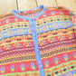 Vintage 1990s Via Sonate Abstract Pattern Knit Cardigan Sweater Women's L