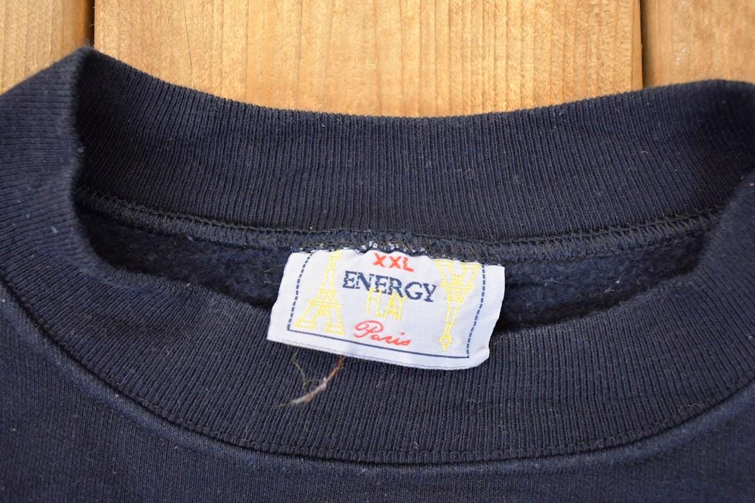Vintage 1990s Alsace France Embroidered Cartoon Crewneck Sweatshirt Mens XL / Made In USA / 90's Destination Sweater from propervintagecanada
