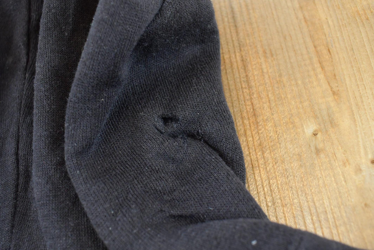 Vintage 1980s McGregor Black Thermal Lined Full Zip Up Raglan Hoodie Sweatshirt Men's L
