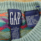 Vintage 1990s Gap Abstract Knit Cardigan Sweater Youth L