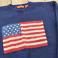 Vintage 1990s Britches American Flag Shetland Wool Knit Crewneck Sweater Mens M