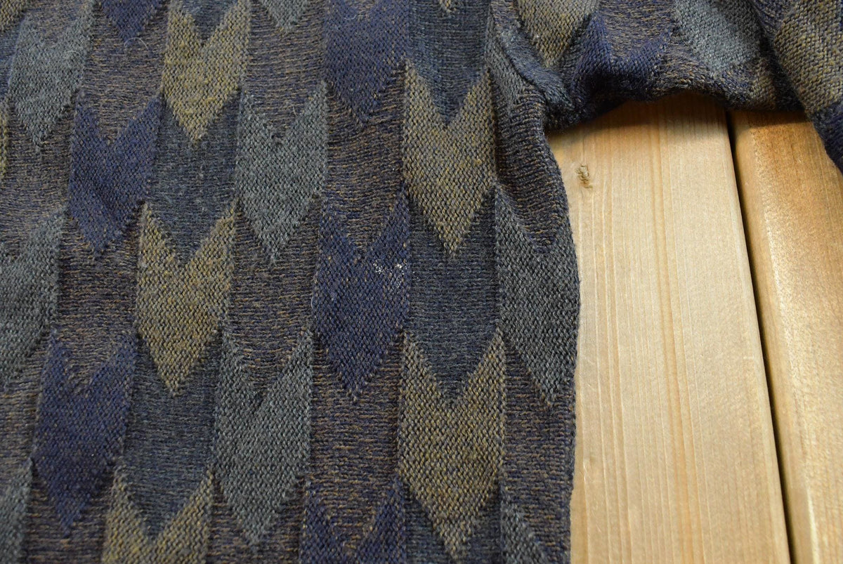 Vintage 1980s Massimo Boni Wool Acrylic Knit V-Neck Sweater Men's L