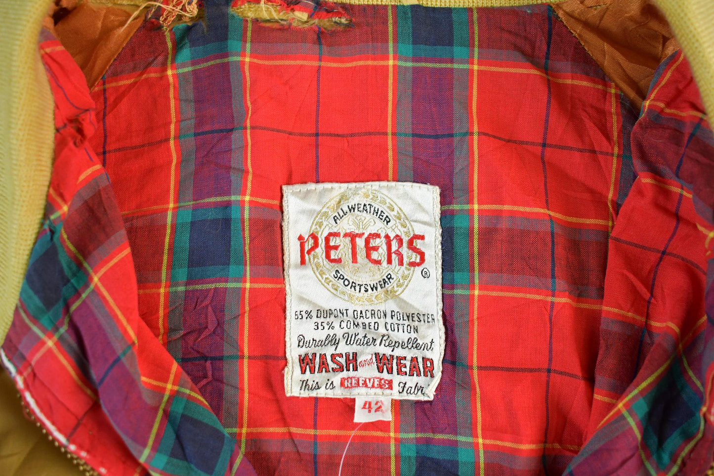 1960s Vintage Harrington Jacket Mens M-L Plaid Lined Windbreaker from propervintagecanada