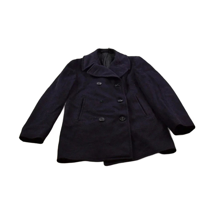 1960s Vintage Navy 100% Wool Button Up Jacket Men's Medium from propervintagecanada