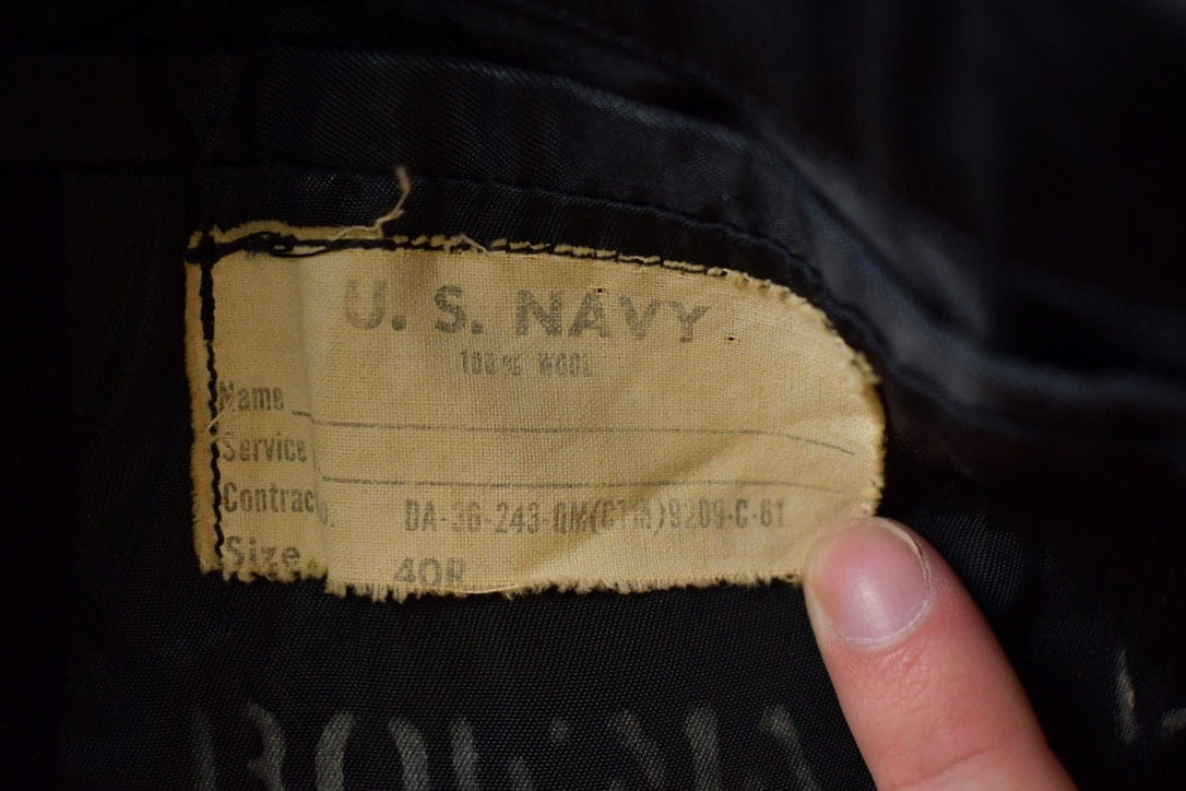 1960s Vintage Navy 100% Wool Button Up Jacket Men's Medium from propervintagecanada