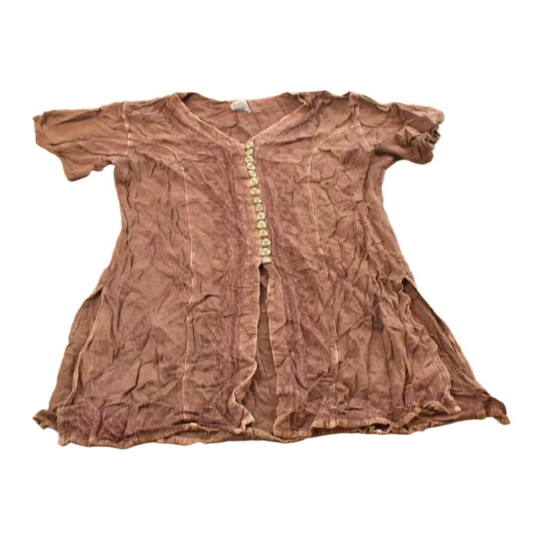 1990s Geeta Button Up Rayon Blouse Shirt Womens M from propervintagecanada