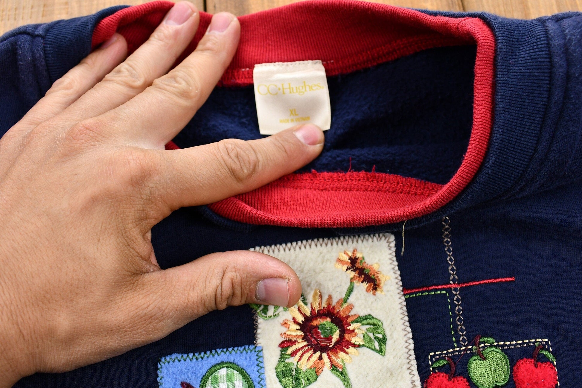 1990s Patchwork Granny Crewneck Men's Medium