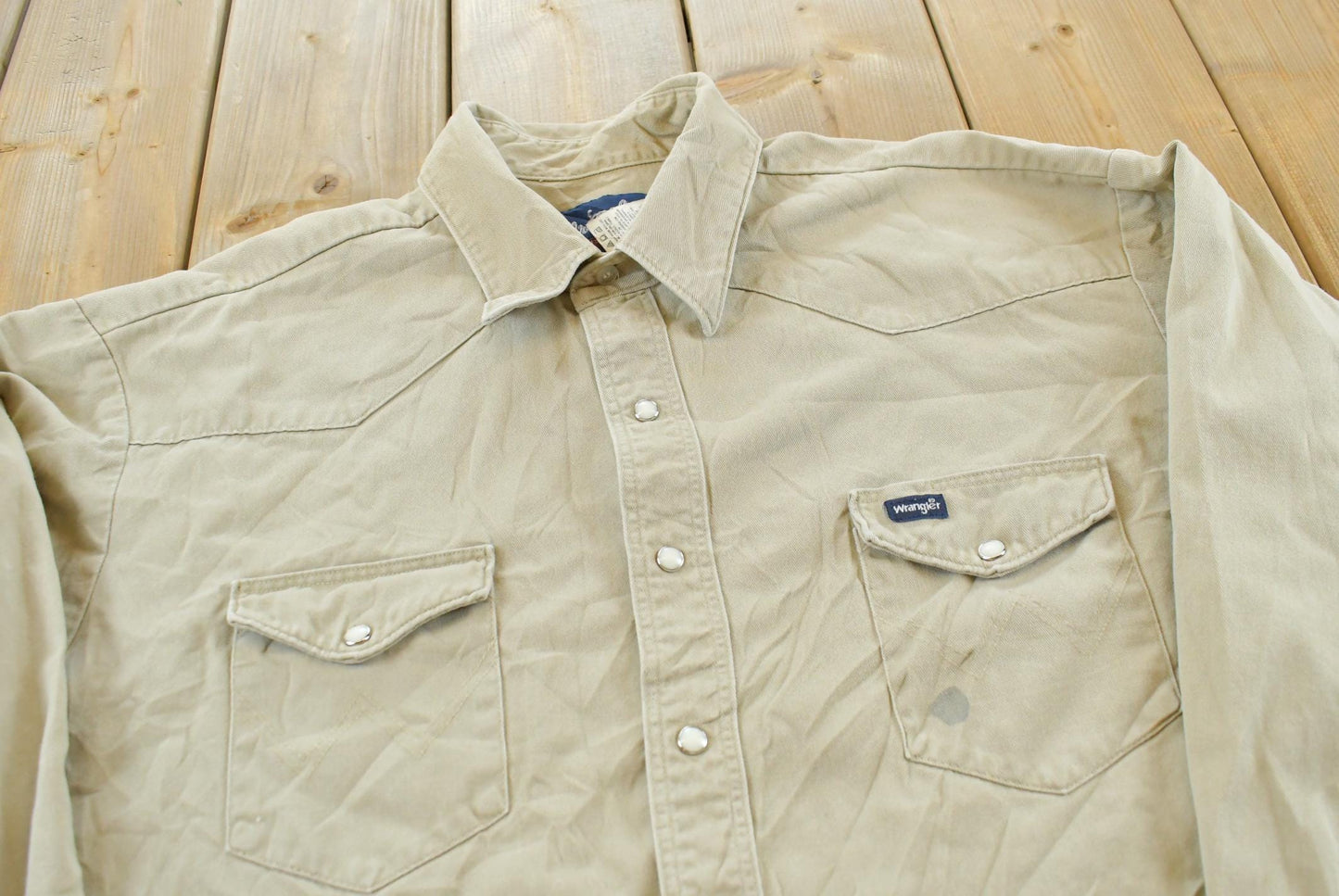 Vintage 2000s Wrangler Canvas Button Up Snaps Western Shirt Men's 2XL