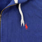 Vintage 1990s Polo Ralph Lauren Blue Thermal Lined Full Zip Hoodie Men's 2XL