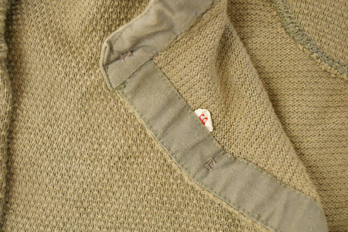 Vintage 1950s Military Undershirt Henley Long Sleeve Shirt Men's Large