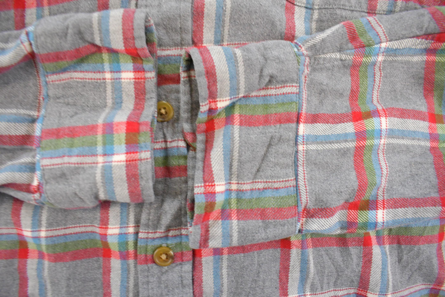 Vintage 1990s Land's End Plaid Flannel Button Up Shirt Men's XL