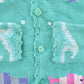 Vintage 1990s Rey Wear Fish Embroidered Knit Cardigan Sweater Youth XS