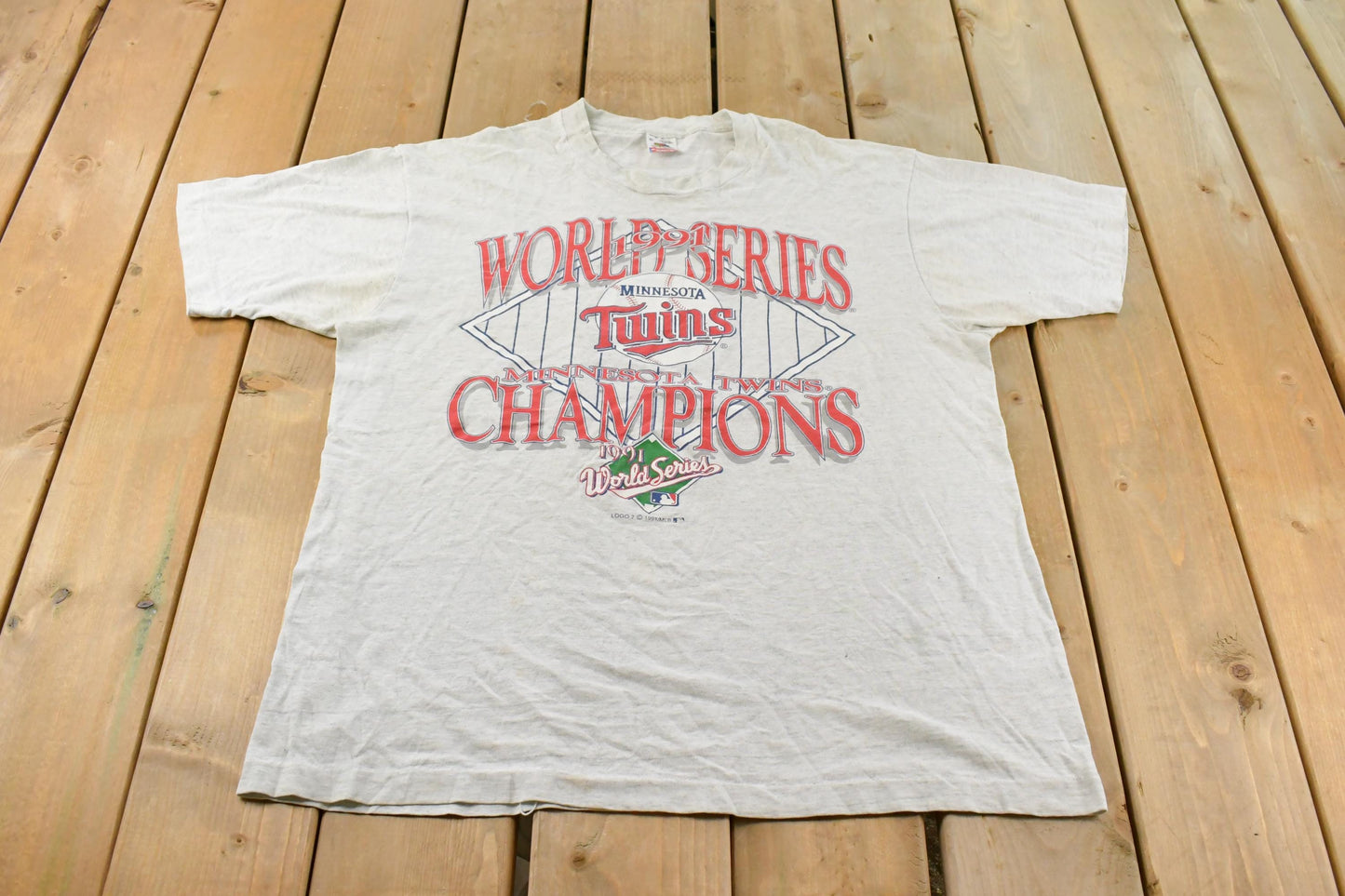 Vintage 1991 Minnesota Twins Power MLB Baseball T-Shirt Men's XL / Made in USA / Single Stitch / 90s Sportswear