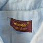 Vintage 1980s Wrangler Denim South Western Style Pearl Snap Button Up Chambray Short Sleeve Shirt Mens M