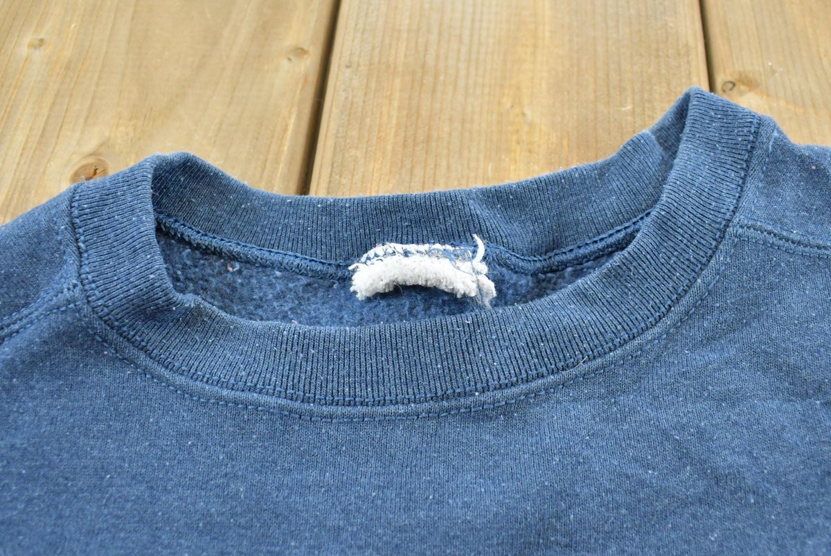 Vintage 1990s Blank Blue Crewneck Sweatshirt Men's M