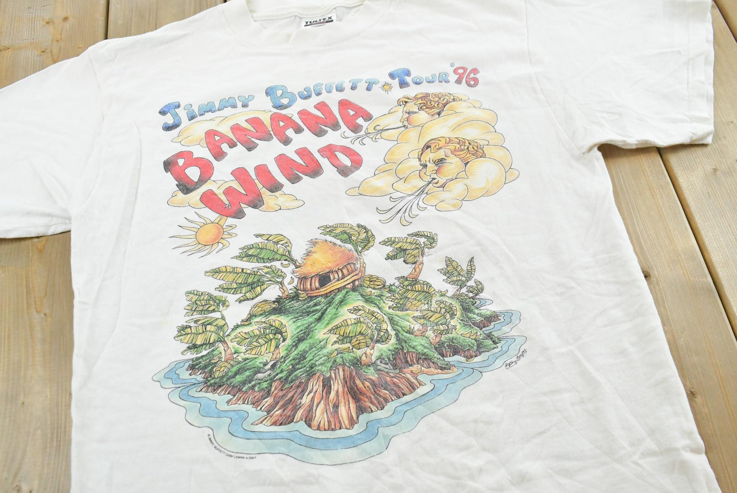 Vintage 1996 Jimmy Buffett Banana Wind Tour T-Shirt Size L Men's Large
