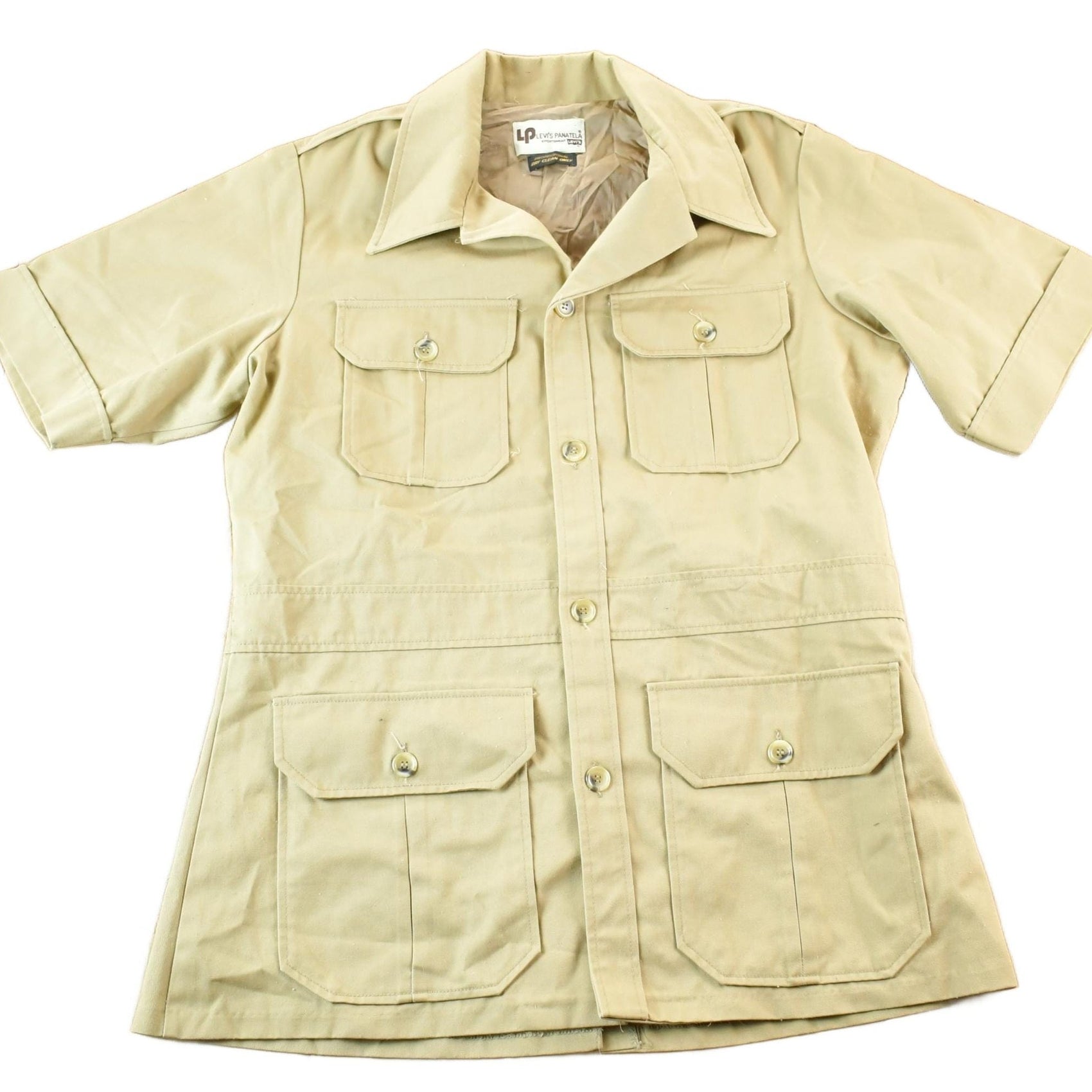Vintage 1970s Levis Panatela Button Up Shirt Mens XL