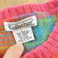 Vintage 1990s Gallagher Plaid Mohair Blend Knit Crewneck Sweater Women's L