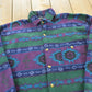 Vintage 1990s Santana Aztec Fleece Button Up Shirt Men's L