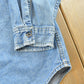 Vintage 1990s Levis Red Tab Denim Button Up Shirt Men's XL / Western Style / 90s Streetwear / Made in Hong Kong