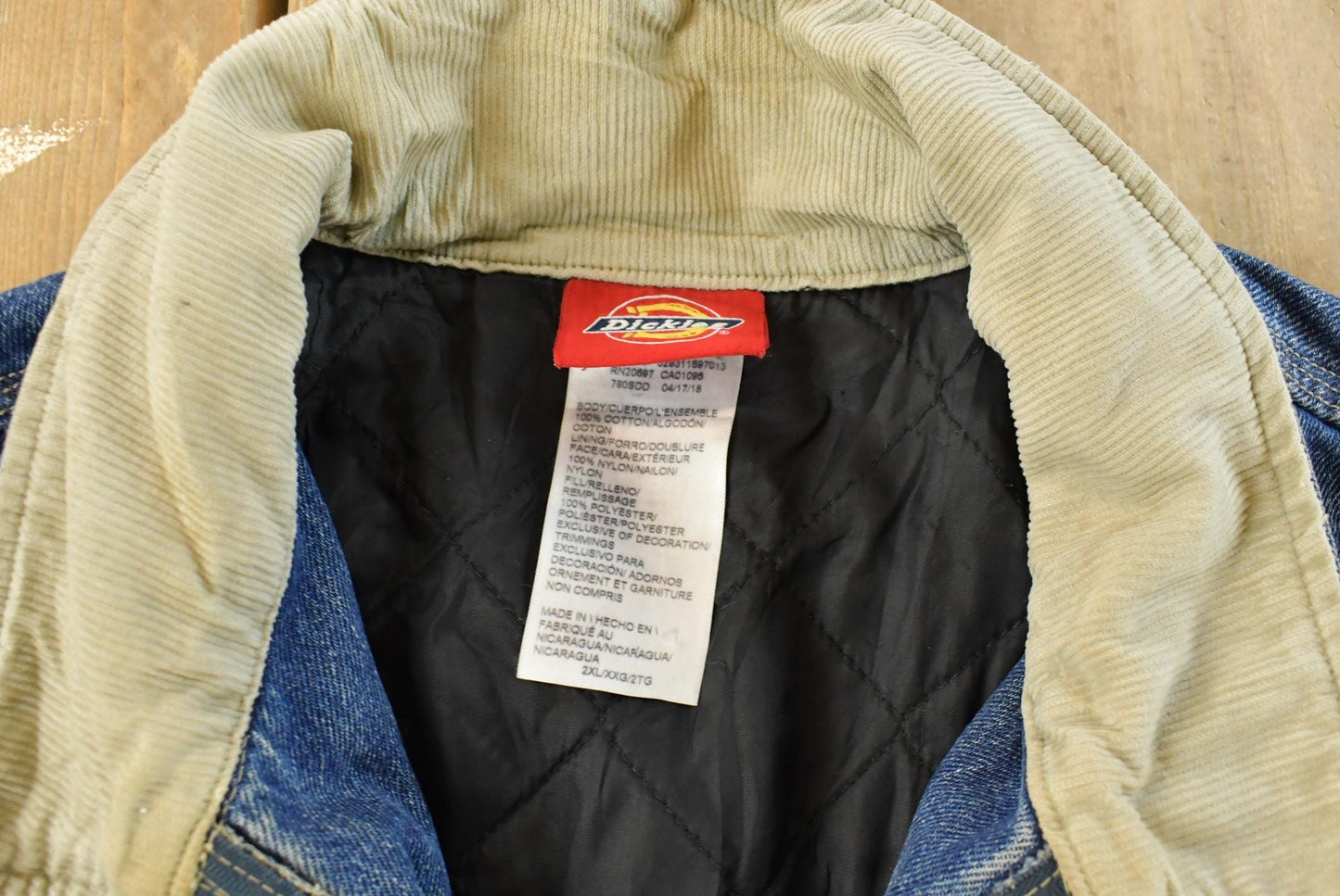 Vintage 1990s Dickies Insulated Denim Jean Jacket Men's 2XL